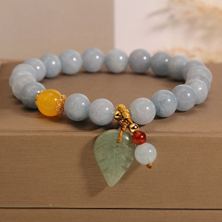 Bracelet de guérison en jade et aigue-marine avec Buddha Stones