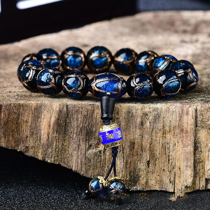 Bracelet de guérison tibétain en agate veine de dragon