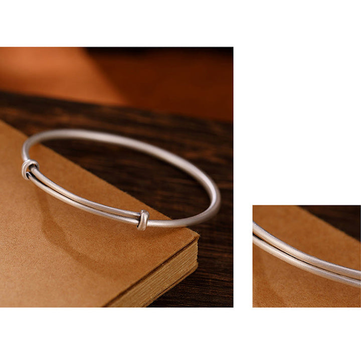 Bracelet jonc tibétain en argent sterling 999 avec Buddha Stones Om Mani Padme Hum Love