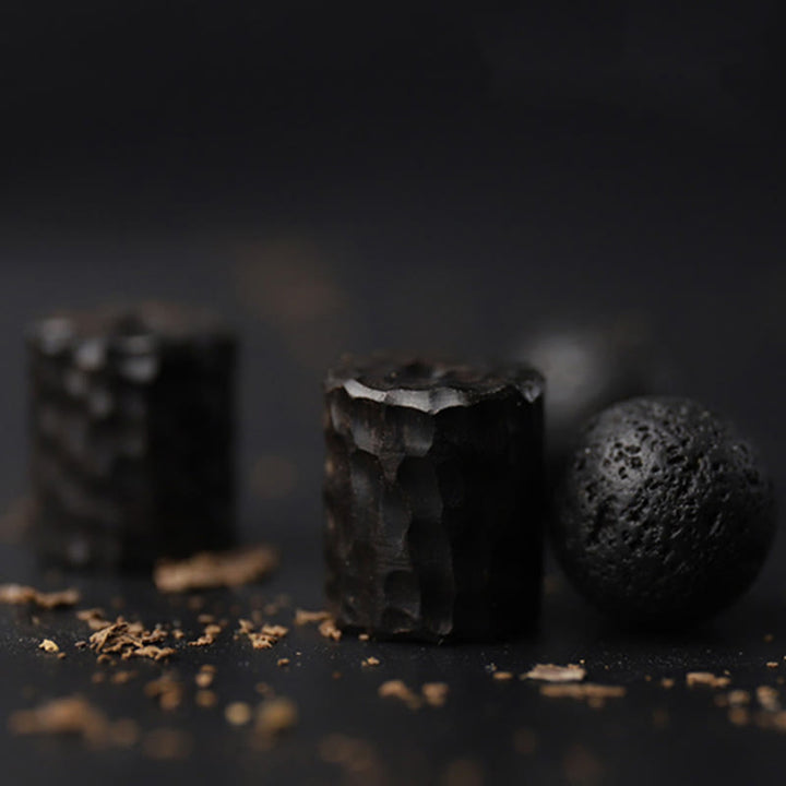 Bracelet de guérison en pierre de lave et bois d'ébène avec œil de tigre