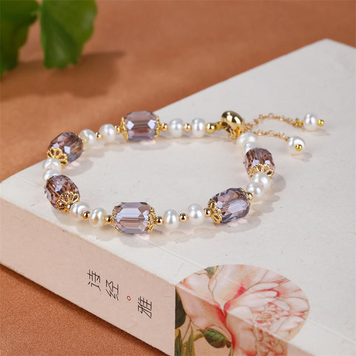 Bracelet chaîne de guérison de la paix en perles d'améthyste naturelles de Buddha Stones