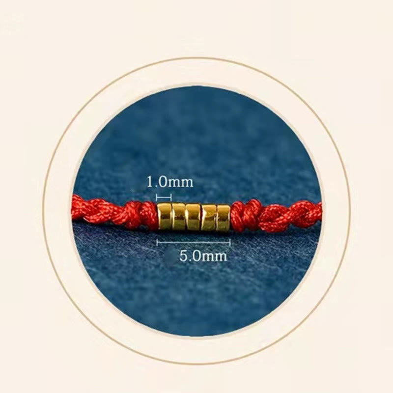 Bracelet de cheville tressé en perles dorées porte-bonheur en argent sterling 925 Buddha Stones