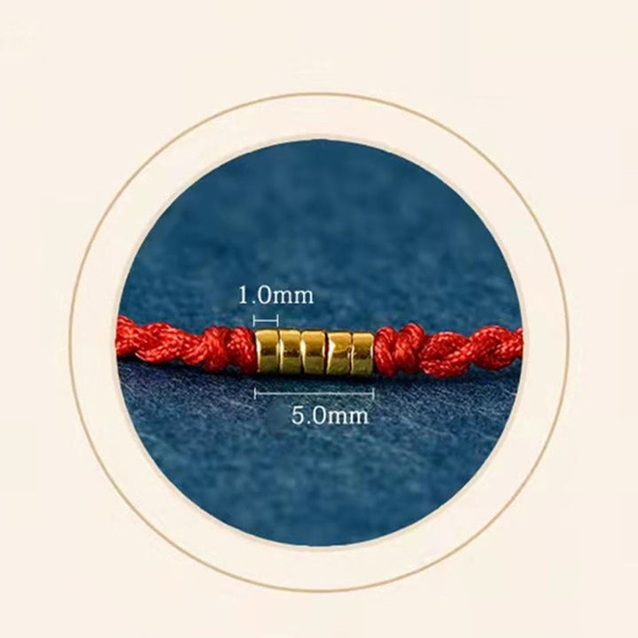 Bracelet de cheville tressé en perles dorées porte-bonheur en argent sterling 925 Buddha Stones