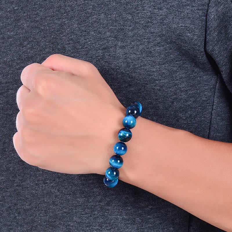 Bracelet de protection œil de tigre bleu Buddha Stones