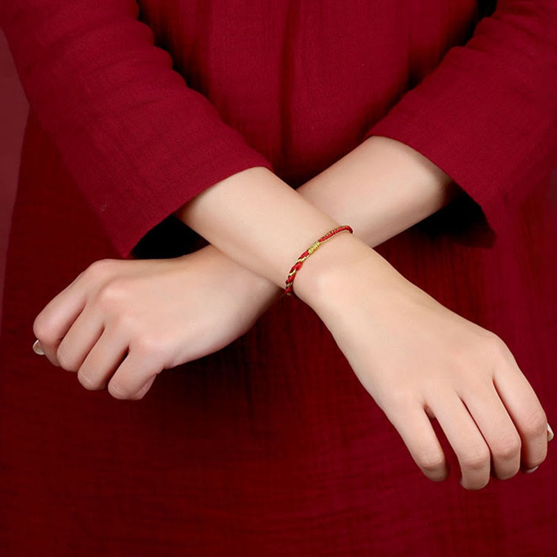 Bracelet tressé en Buddha Stones fait à la main avec symbole du zodiaque chinois, lapin, coq, rat, cheval, dragon