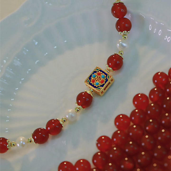 Bracelet de confiance en soi et d'acceptation de soi en perles d'agate rouge de Buddha Stones
