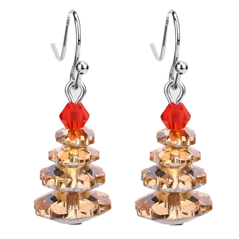 Boucles d'oreilles pendantes en cristal varié avec améthyste et arbre de Noël