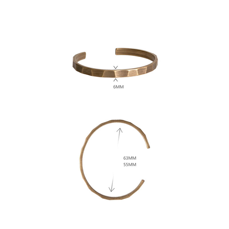 Bracelet manchette ajustable en cuivre au design rustique vintage