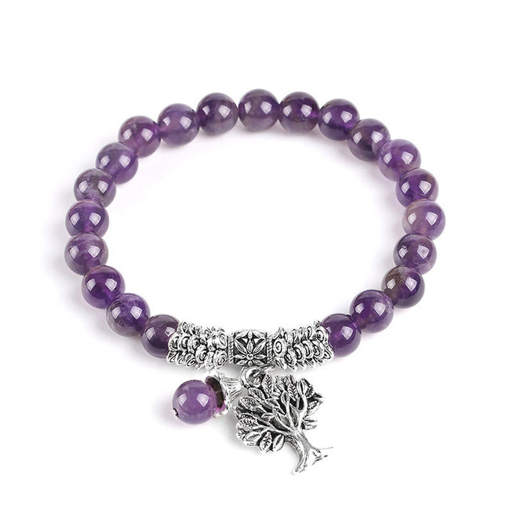 Bracelet extensible porte-bonheur en pierres précieuses naturelles de Buddha Stones Arbre de vie