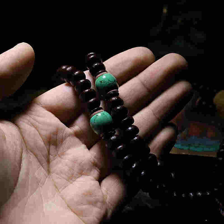 Bracelet de bon augure Bagua Vajra en perles de Mala en Buddha Stones du Tibet, 108 perles