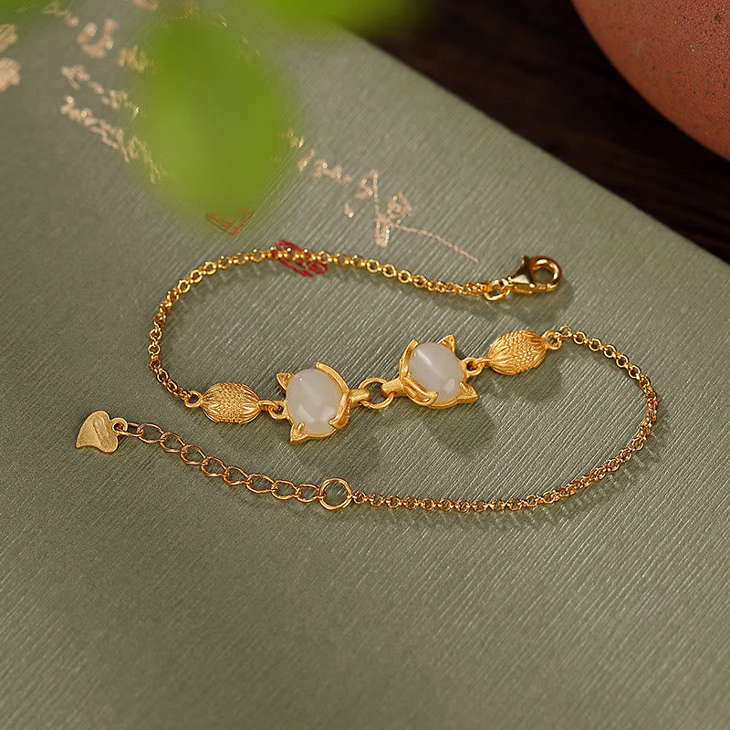 Bracelet porte-bonheur en argent sterling 925 Buddha Stones et jade blanc Hetian naturel cyan