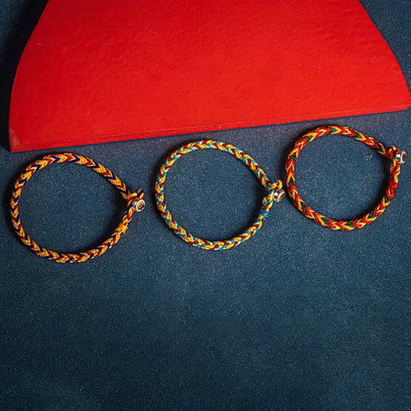 Bracelet porte-bonheur multicolore Buddha Stones « Que vous soyez en sécurité toute l'année »