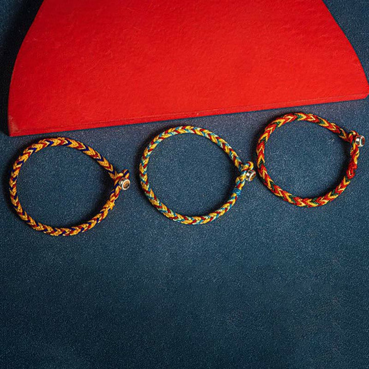 Bracelet porte-bonheur multicolore Buddha Stones « Que vous soyez en sécurité toute l'année »