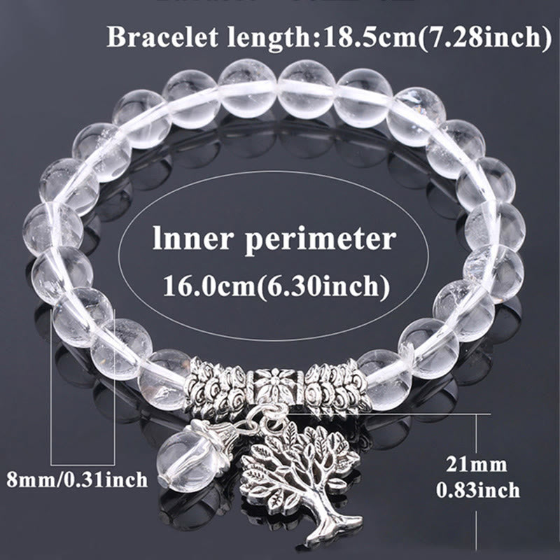 Bracelet extensible porte-bonheur en pierres précieuses naturelles de Buddha Stones Arbre de vie