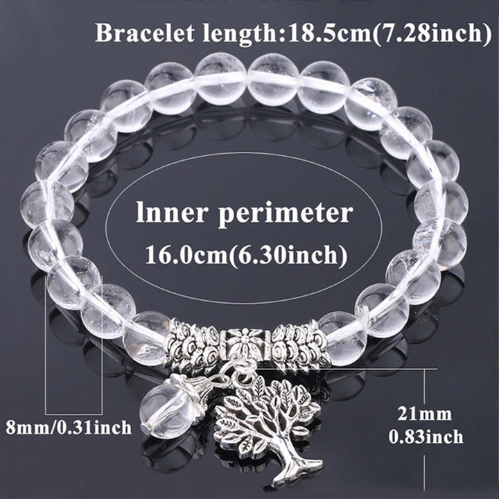 Bracelet extensible porte-bonheur en pierres précieuses naturelles de Buddha Stones Arbre de vie
