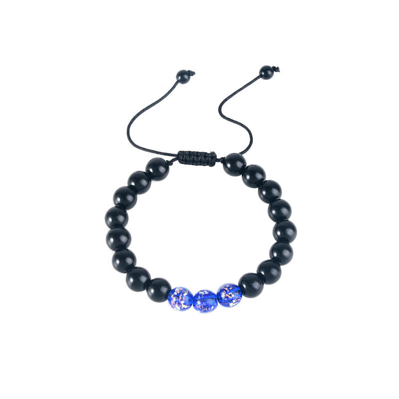 Bracelet de force lumineux en obsidienne noire Buddha Stones