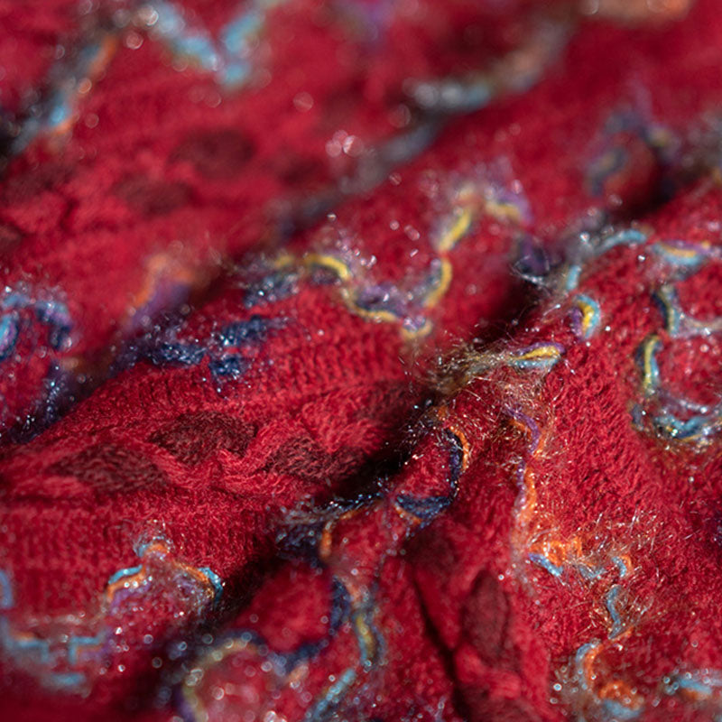 Châle rayé coloré tibétain avec Buddha Stones et pompons, pull d'hiver confortable pour voyage