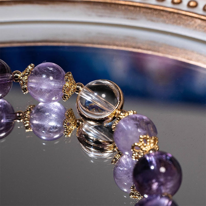 Bracelet à breloques en forme d'étoile de guérison de la paix intérieure en améthyste naturelle de Buddha Stones