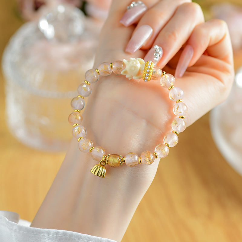 Bracelet porte-bonheur en perles de verre Liuli , Buddha Stones, encens tibétain, renard à neuf queues, lotus