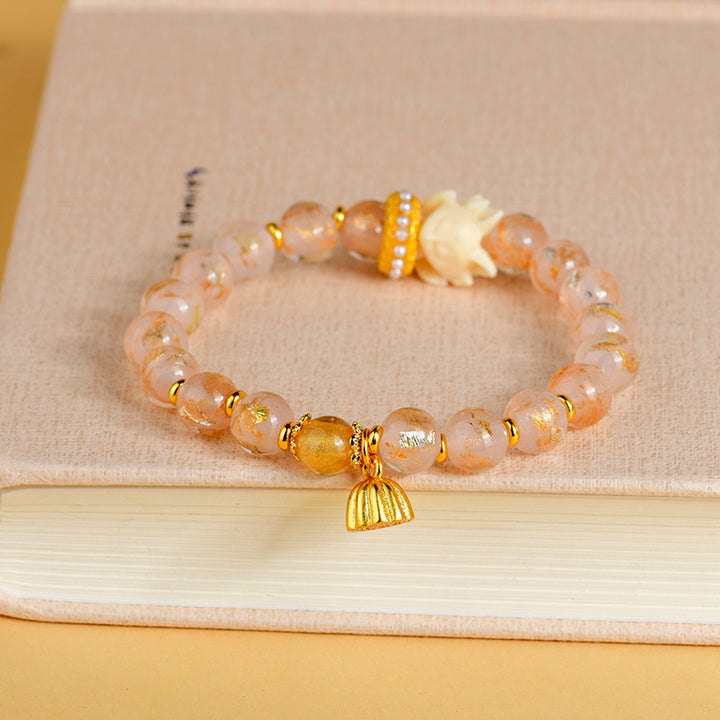 Bracelet porte-bonheur en perles de verre Liuli , Buddha Stones, encens tibétain, renard à neuf queues, lotus