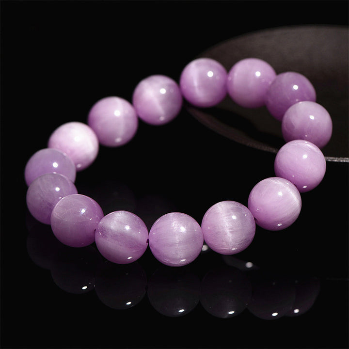 Bracelet de croissance spirituelle en kunzite naturelle avec Buddha Stones