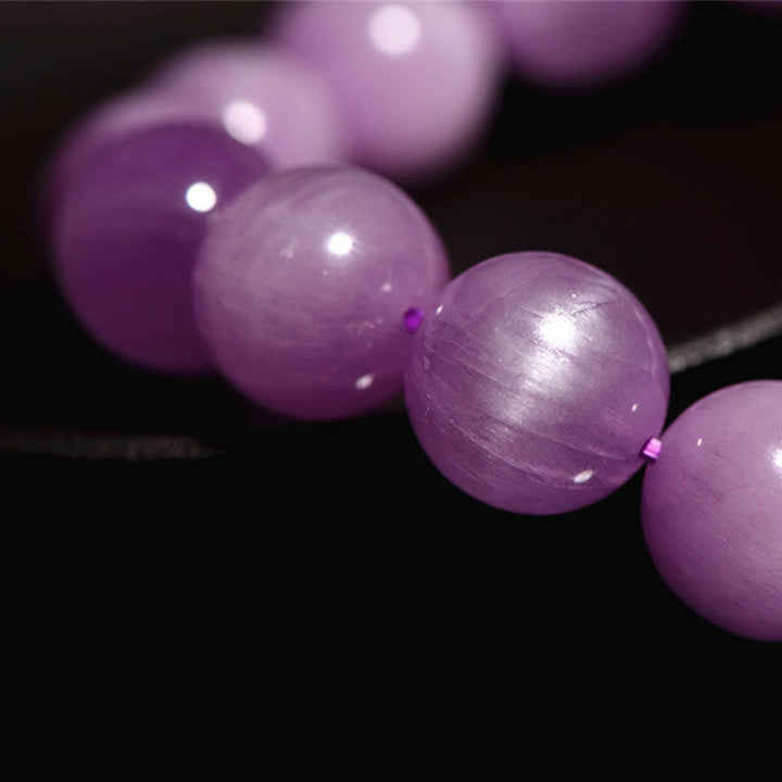 Bracelet de croissance spirituelle en kunzite naturelle avec Buddha Stones