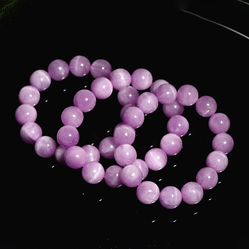 Bracelet de croissance spirituelle en kunzite naturelle avec Buddha Stones