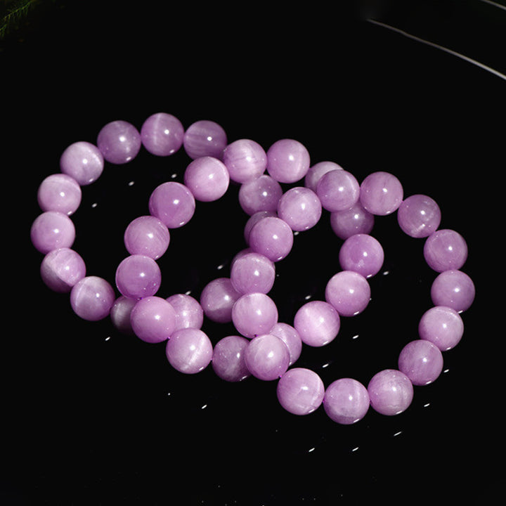 Bracelet de croissance spirituelle en kunzite naturelle avec Buddha Stones
