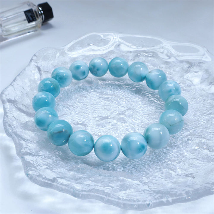 Bracelet de confiance en sagesse et en larimar naturel Buddha Stones
