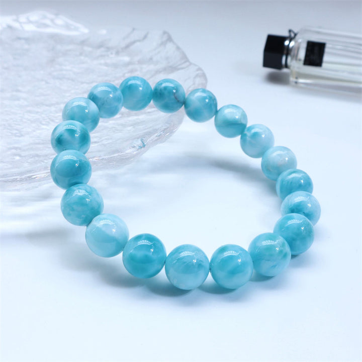 Bracelet de confiance en sagesse et en larimar naturel Buddha Stones
