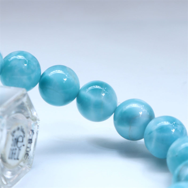 Bracelet de confiance en sagesse et en larimar naturel Buddha Stones