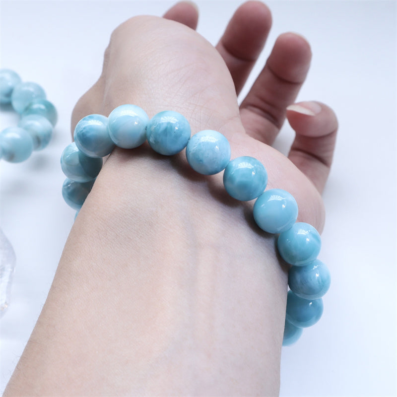 Bracelet de confiance en sagesse et en larimar naturel Buddha Stones