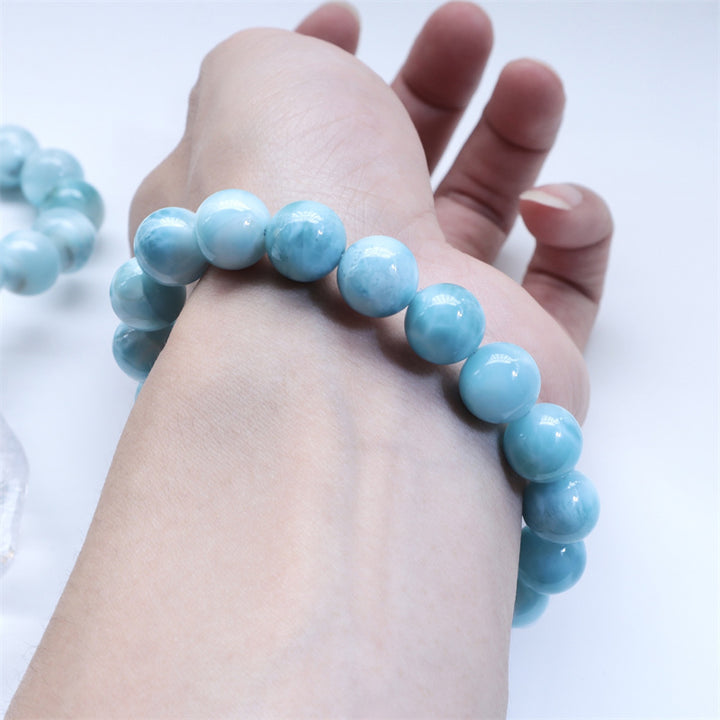 Bracelet de confiance en sagesse et en larimar naturel Buddha Stones