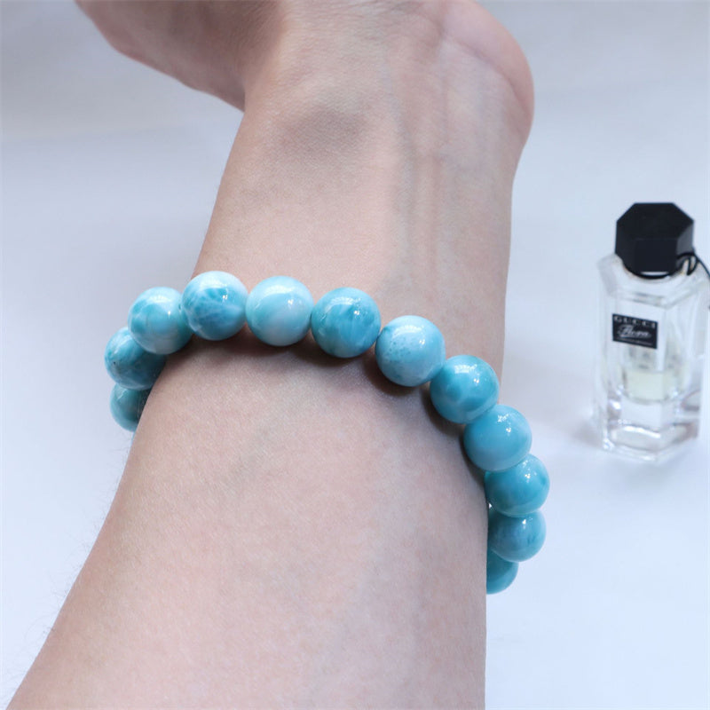 Bracelet de confiance en sagesse et en larimar naturel Buddha Stones