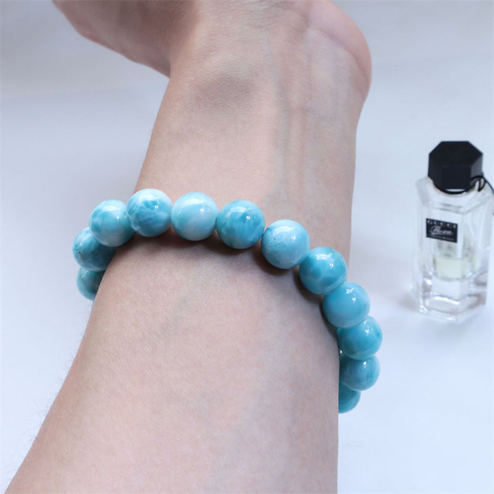Bracelet de confiance en sagesse et en larimar naturel Buddha Stones