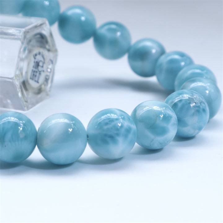 Bracelet de confiance en sagesse et en larimar naturel Buddha Stones