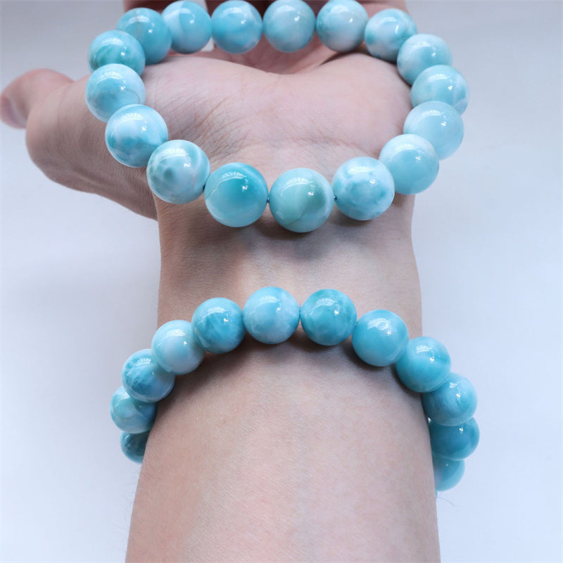 Bracelet de confiance en sagesse et en larimar naturel Buddha Stones