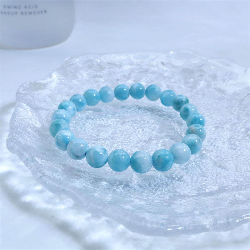 Bracelet de confiance en sagesse et en larimar naturel Buddha Stones