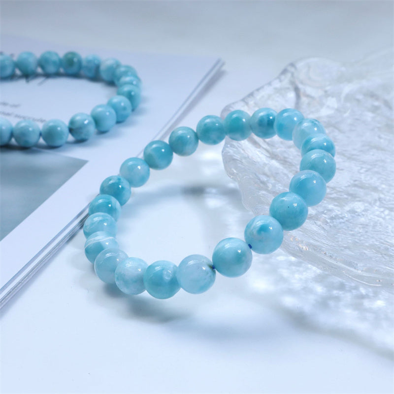 Bracelet de confiance en sagesse et en larimar naturel Buddha Stones