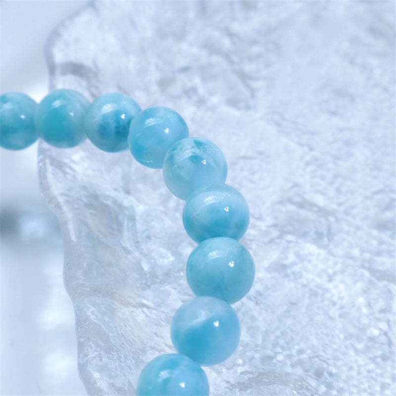 Bracelet de confiance en sagesse et en larimar naturel Buddha Stones