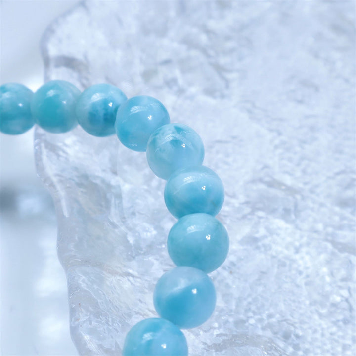 Bracelet de confiance en sagesse et en larimar naturel Buddha Stones