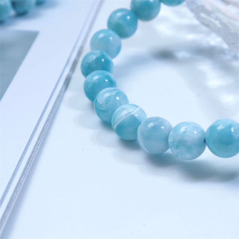 Bracelet de confiance en sagesse et en larimar naturel Buddha Stones