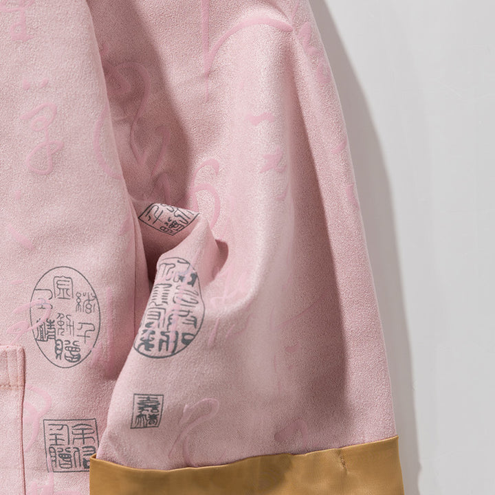 Buddha Stones Calligraphie chinoise Vêtements Veste Manteau Costume Tang Vêtements pour hommes