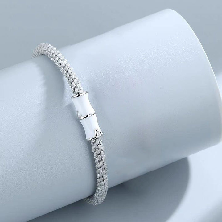 Bracelet de couple en corde Buddha Stones et motif bambou