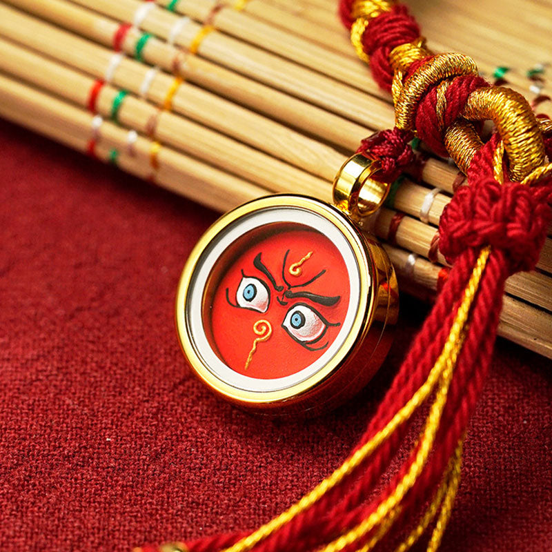 Bracelet tressé en corde avec écailles de dragon et cinq dieux de la richesse tibétains faits à la main en Buddha Stones