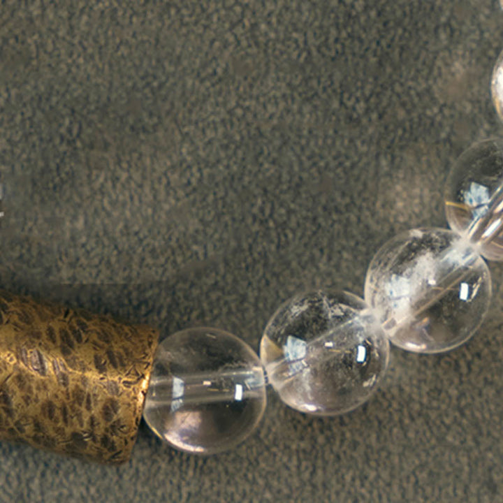 Bracelet de protection fantôme violet en quartz rutile doré et quartz hématoïde rouge et cristal blanc Buddha Stones