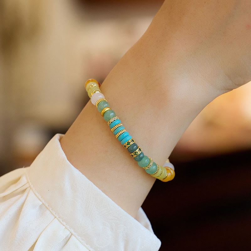 Bracelet de confiance arc-en-ciel en agate rouge naturelle et jade de Buddha Stones