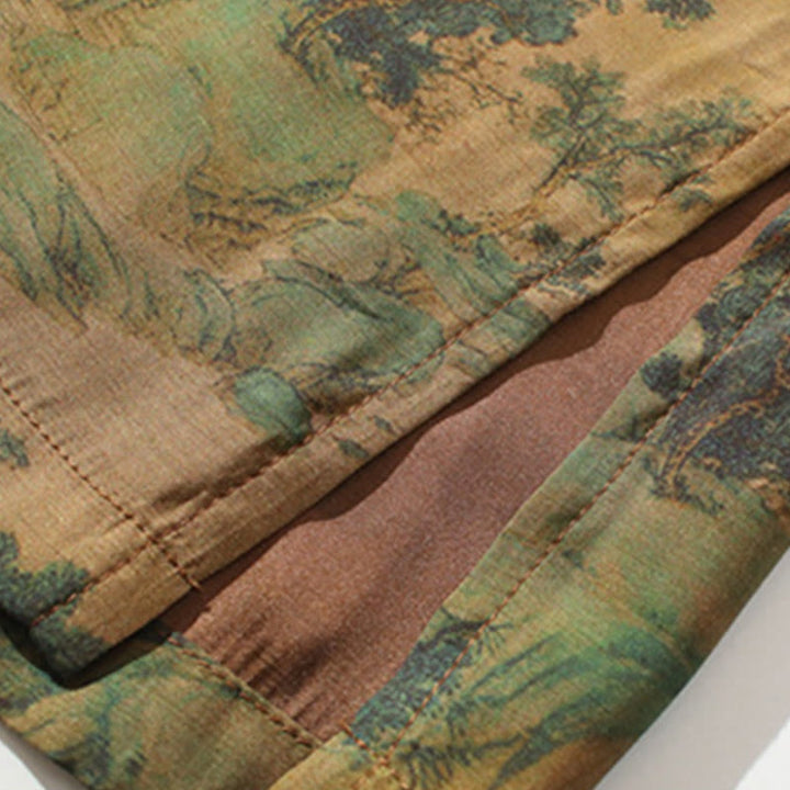 T-shirt à manches trois-quarts pour homme avec motif de dragon chinois et paysage de Buddha Stones - image 11