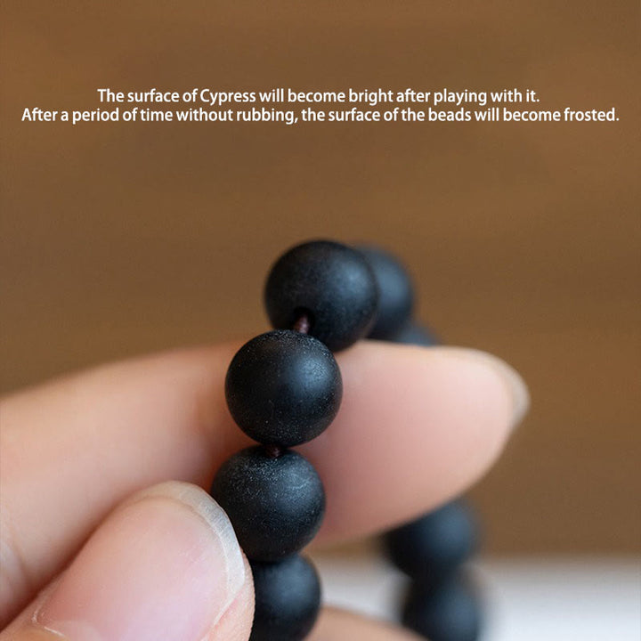 Bracelet de guérison tibétain double couche en Buddha Stones en cyprès Bodhi Lotus