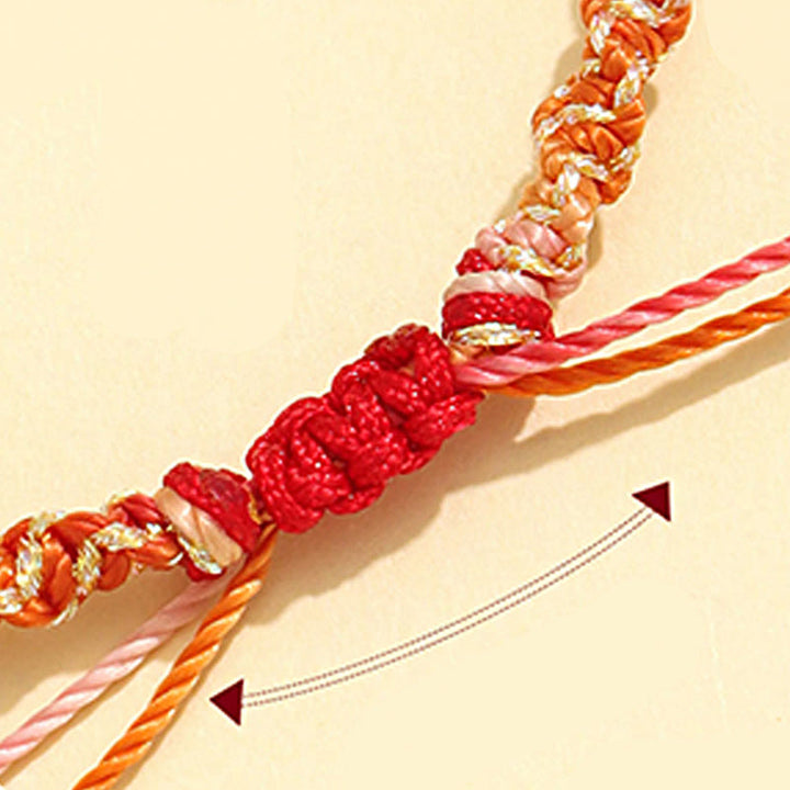 Bracelet de guérison en corde avec perles d'agate blanche et de préhnite en cristal rose et quartz fraise de Buddha Stones